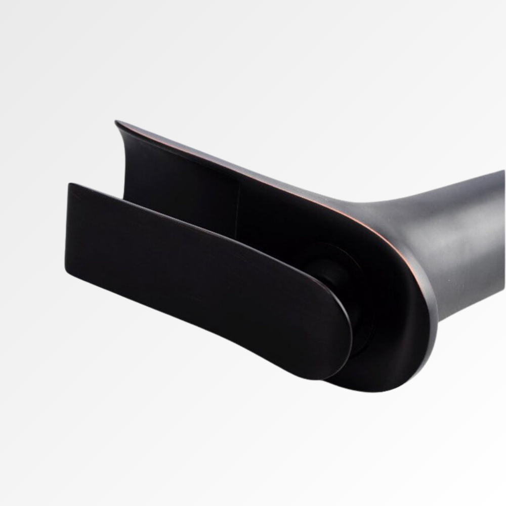 Purea Cascade Tall – Mitigeur lavabo cascade noir pour vasque