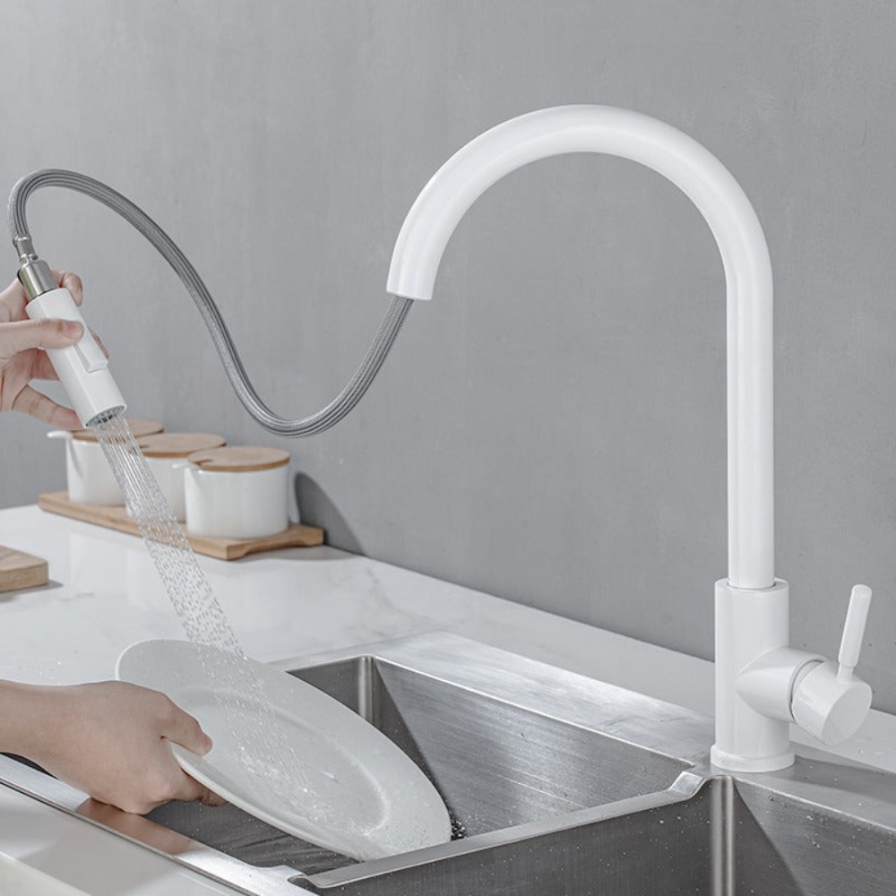 ClearArc Flow – Mitigeur cuisine inox 304 extractible rotatif