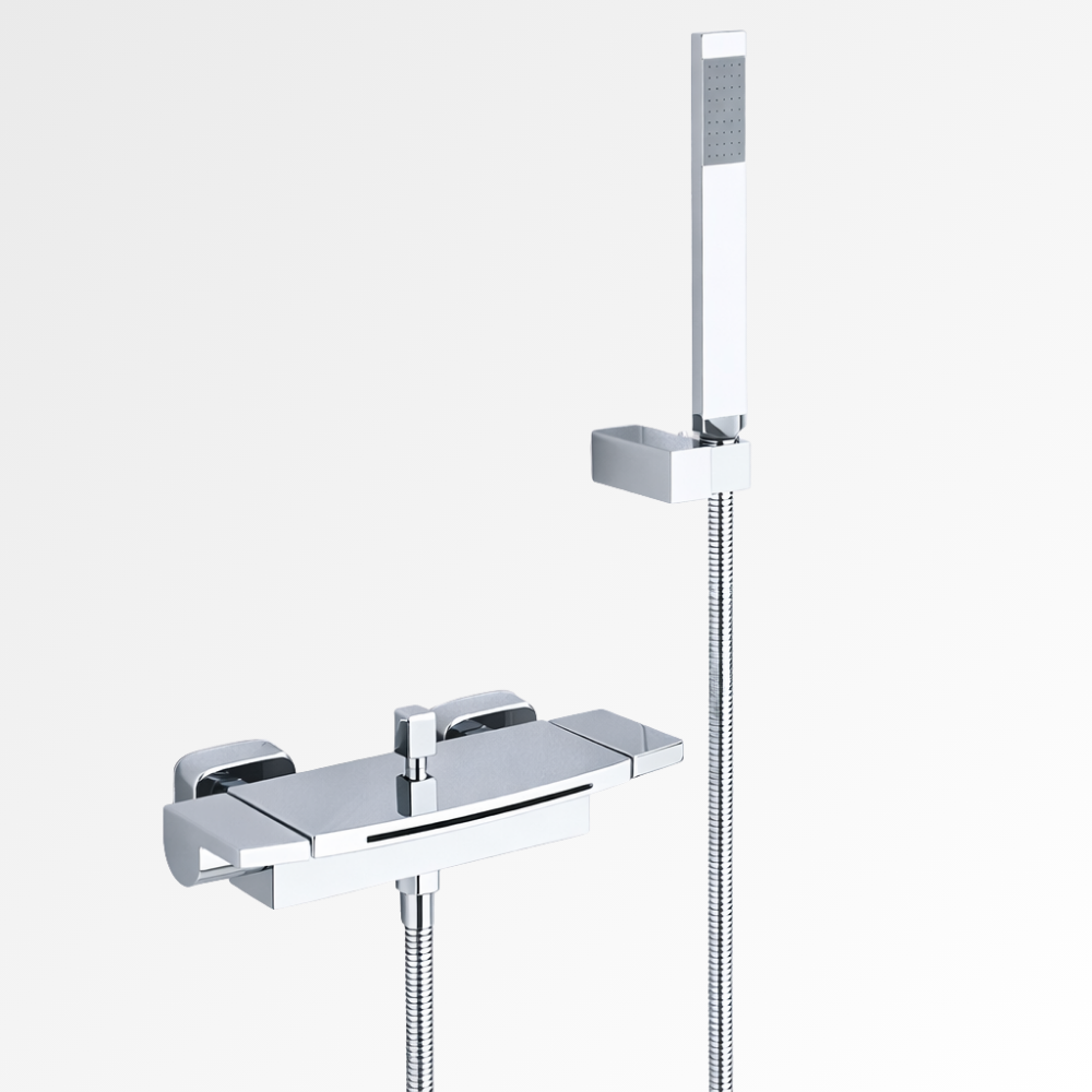 Obsidia Cascade – Ensemble douche mural chrome avec cascade et douchette