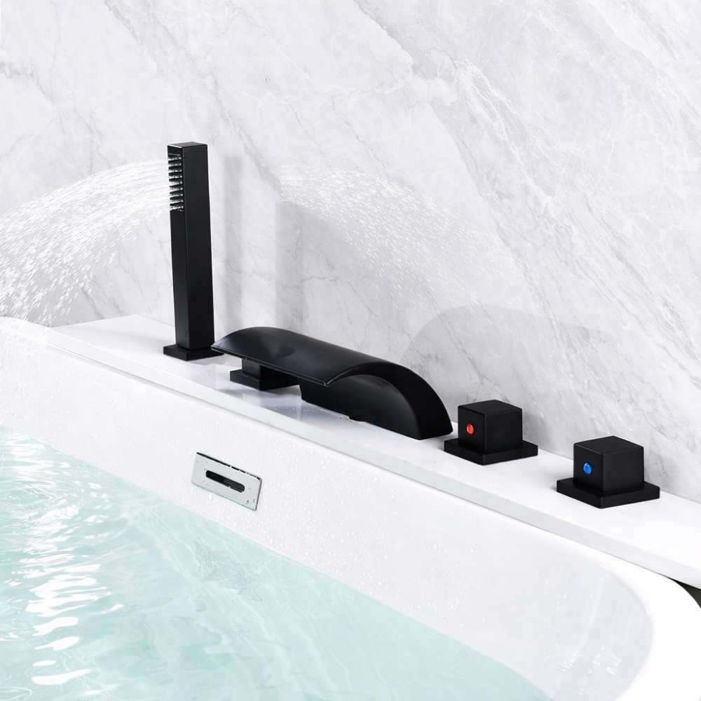Luminis Cascade – Ensemble bain noir avec cascade et LED thermochromique