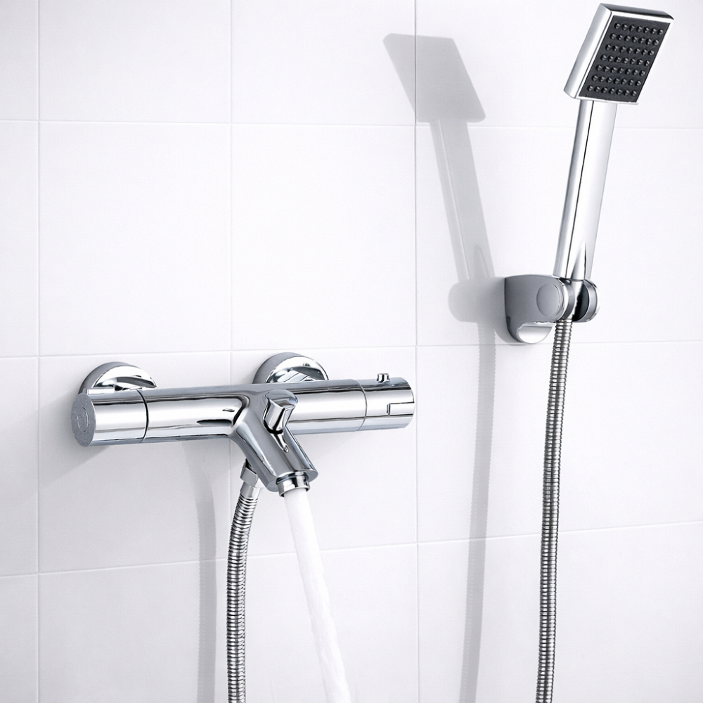 ThermaFlow – Mitigeur bain-douche thermostatique avec bec long