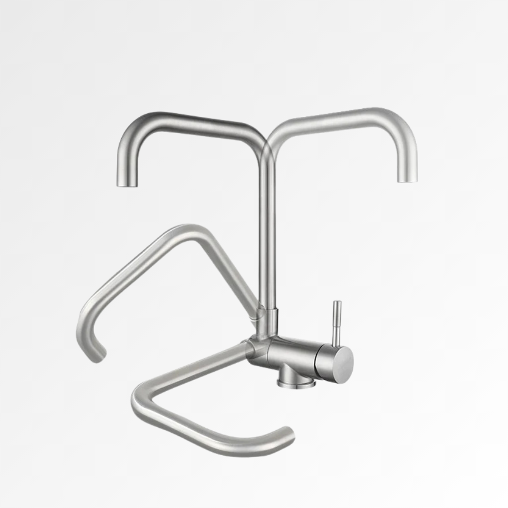 Inoxa Fold – Mitigeur cuisine inox pliable rotatif 360°