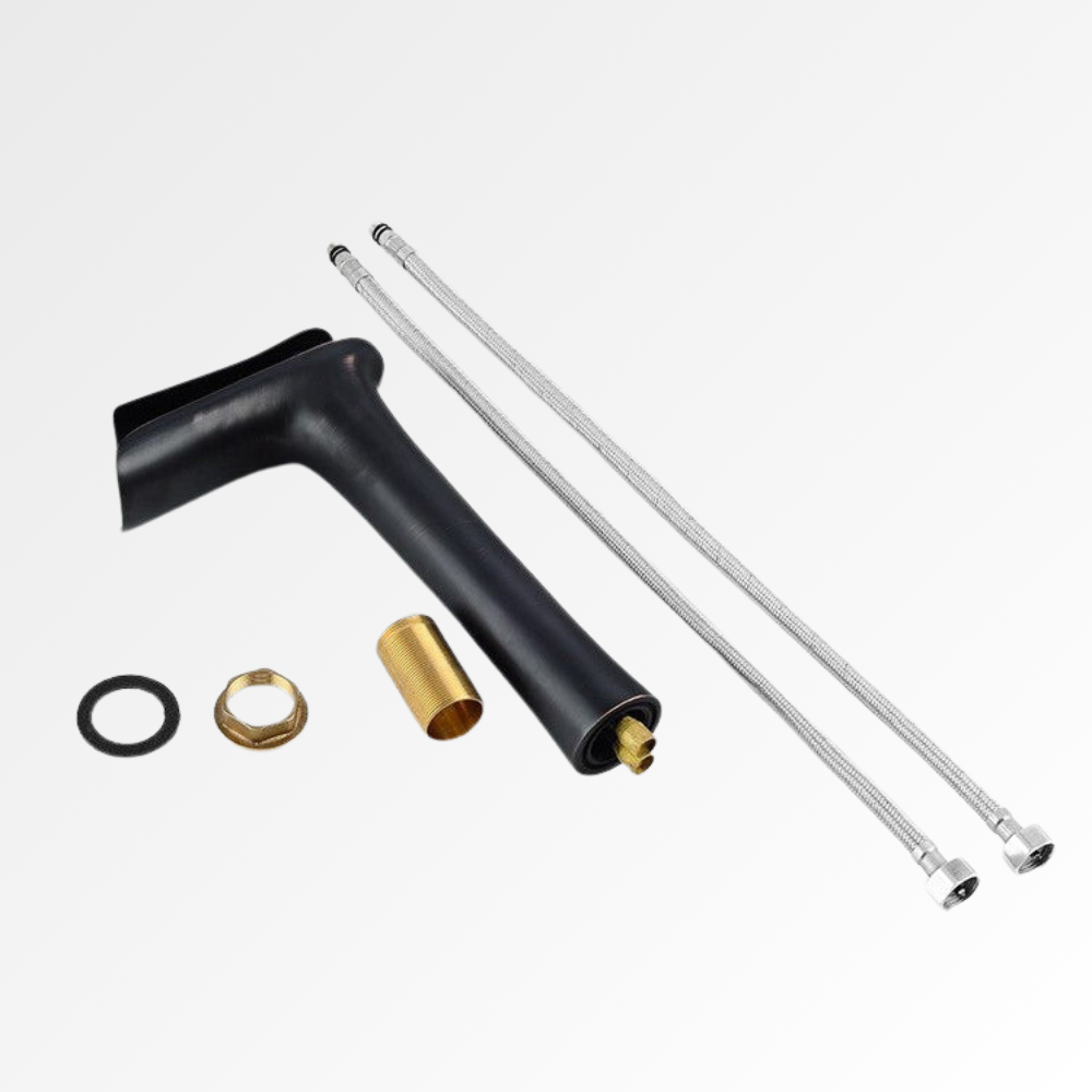 Purea Cascade Tall – Mitigeur lavabo cascade noir pour vasque